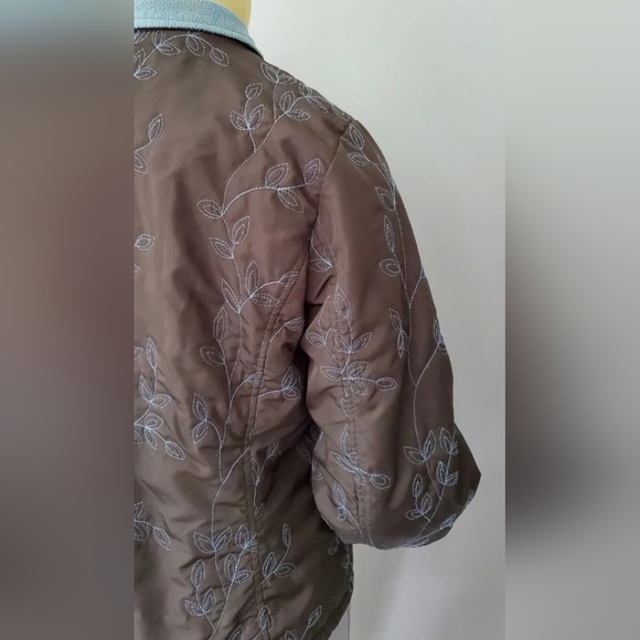 Eddie bauer- Embroidered Jacket Coat Fleece Lined  Women's Medium - Picture 9 of 12